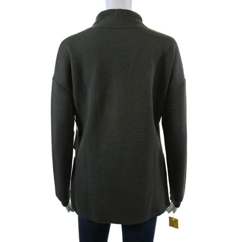 Tribal Womens Long Sleeves Pullover Turtleneck Sweater Green Size Extra Small